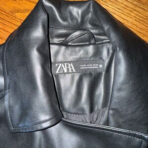 Zara faux leather trench coat